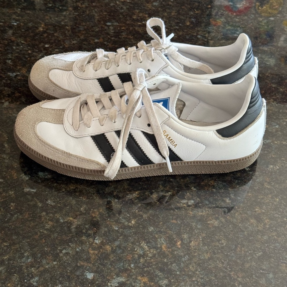 Adidas White and Black Samba Classic Sneakers